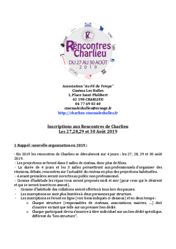 Inscriptions Charlieu 2019
